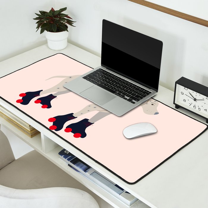Dog on roller skates  Desk Mat Gallery Image 2