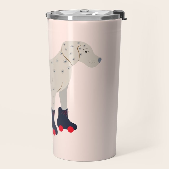 Dog on roller skates  Travel Mug Gallery Image 2