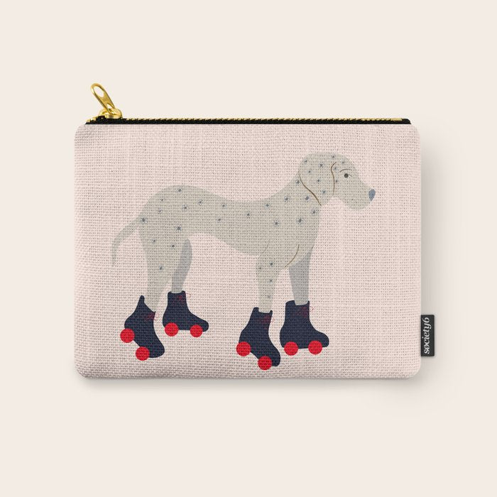 Dog on roller skates  Carry All Pouch Gallery Image 1