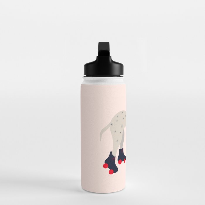 Dog on roller skates  Water Bottle Gallery Image 3