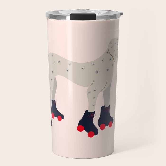 Dog on roller skates  Travel Mug Gallery Image 1