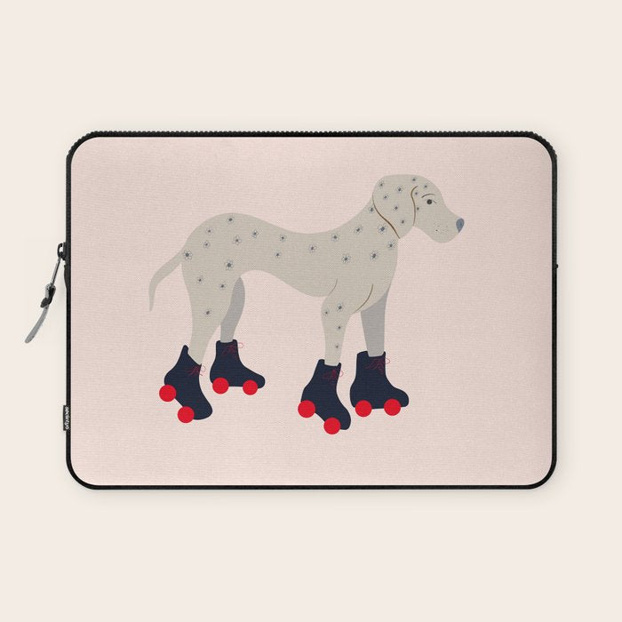 Dog on roller skates  Laptop Sleeve Gallery Image 1