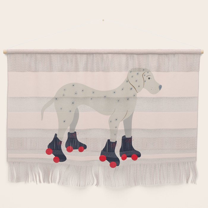Dog on roller skates  Wall Hanging Gallery Image 1