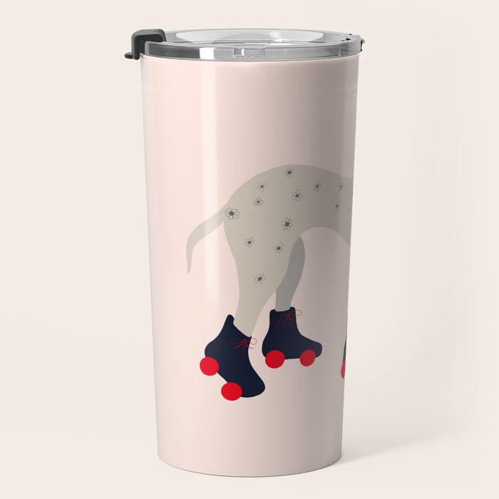 Dog on roller skates  Travel Mug Gallery Image 3