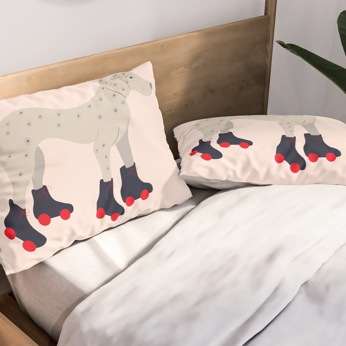Dog on roller skates  Pillow Sham Gallery Image 2