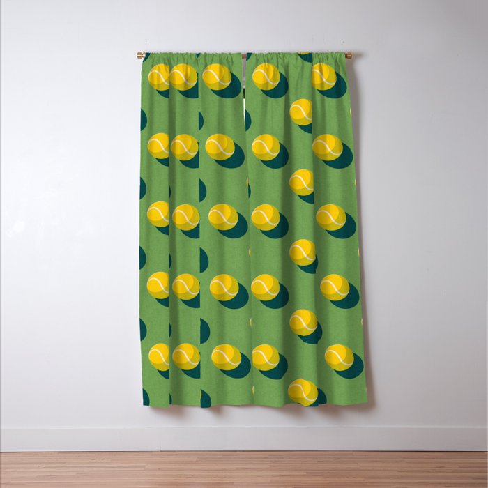 BALLS Tennis - grass court - pattern Window Curtain Gallery Image 3