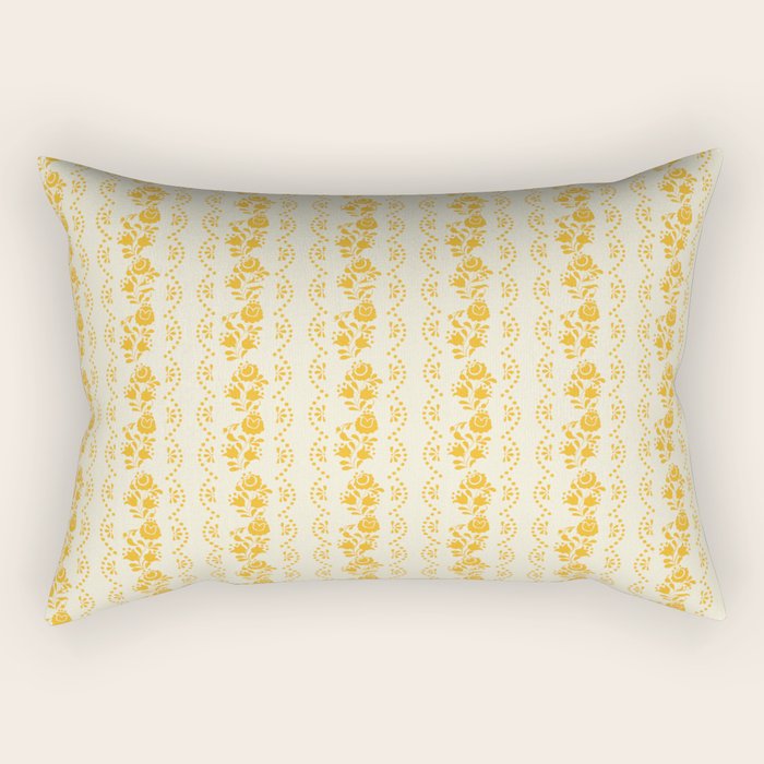German Drapery - Yellow Rectangular Pillow Gallery Image 1