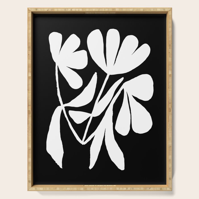 Tulip Fossil In Black  Serving Tray Gallery Image 1