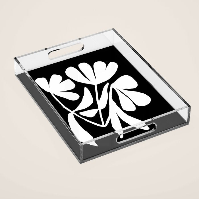 Tulip Fossil In Black  Acrylic Tray Gallery Image 1