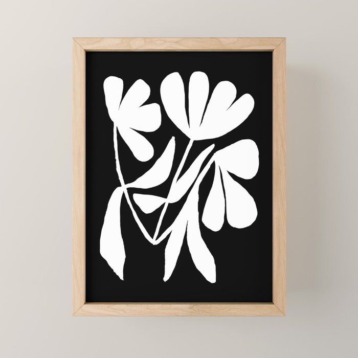 Tulip Fossil In Black  Mini Art Print Gallery Image 1