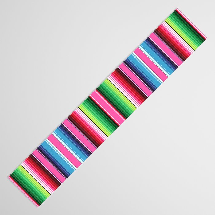 Pink Mexican Serape Blanket Stripes Table Runner Gallery Image 3