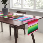 Pink Mexican Serape Blanket Stripes Table Runner Gallery Image 2