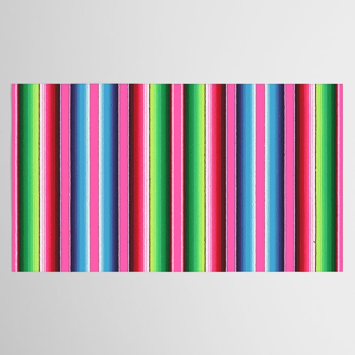 Pink Mexican Serape Blanket Stripes Tablecloth Gallery Image 2