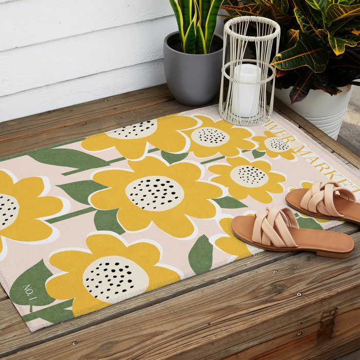 Flower Market - Sunflower #1 Outdoor Rug Gallery Image 2
