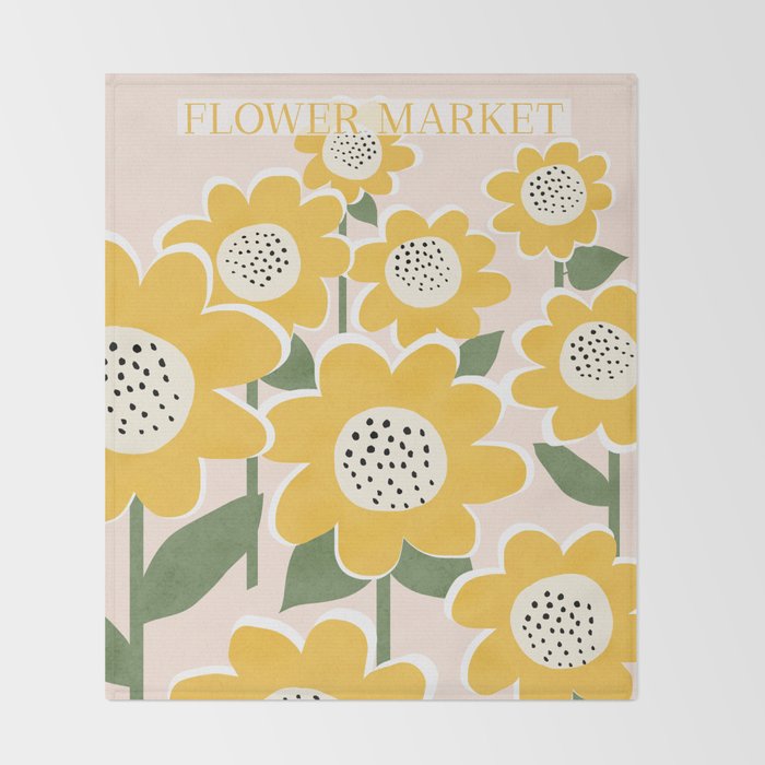Flower Market - Sunflower #1 Throw Blanket Gallery Image 2