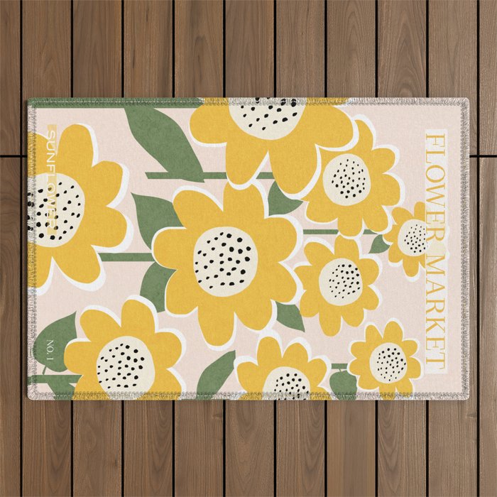 Flower Market - Sunflower #1 Outdoor Rug Gallery Image 1