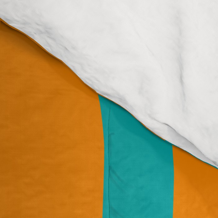 Retro Modern Liquid Swirl Abstract Pattern Square in Turquoise and Orange Comforter Gallery Image 4