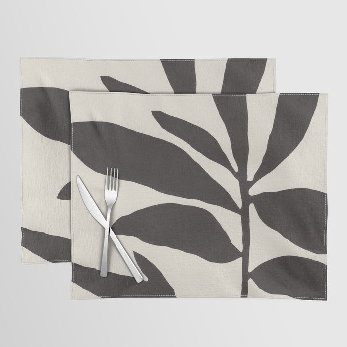 Linocut Branch #3 / Black & White Placemat Gallery Image 1