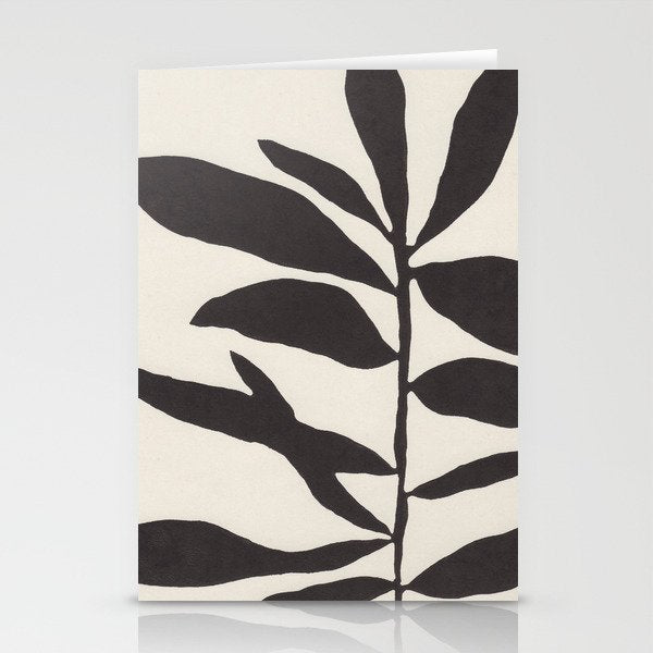 Linocut Branch #3 / Black & White Stationery Card Gallery Image 2
