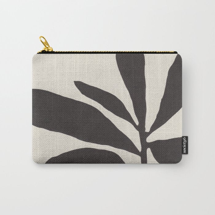 Linocut Branch #3 / Black & White Carry All Pouch Gallery Image 1