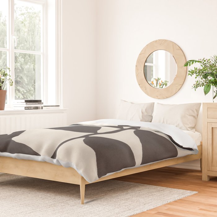 Linocut Branch #3 / Black & White Duvet Cover Gallery Image 2