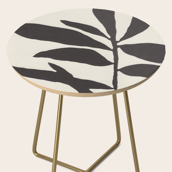 Linocut Branch #3 / Black & White Side Table Gallery Image 2
