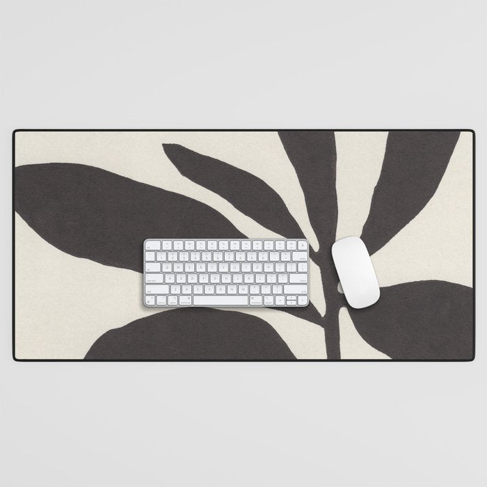 Linocut Branch #3 / Black & White Desk Mat Gallery Image 1