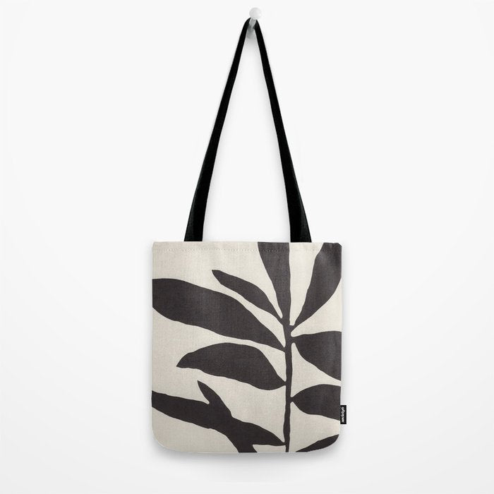 Linocut Branch #3 / Black & White Tote Bag Gallery Image 2