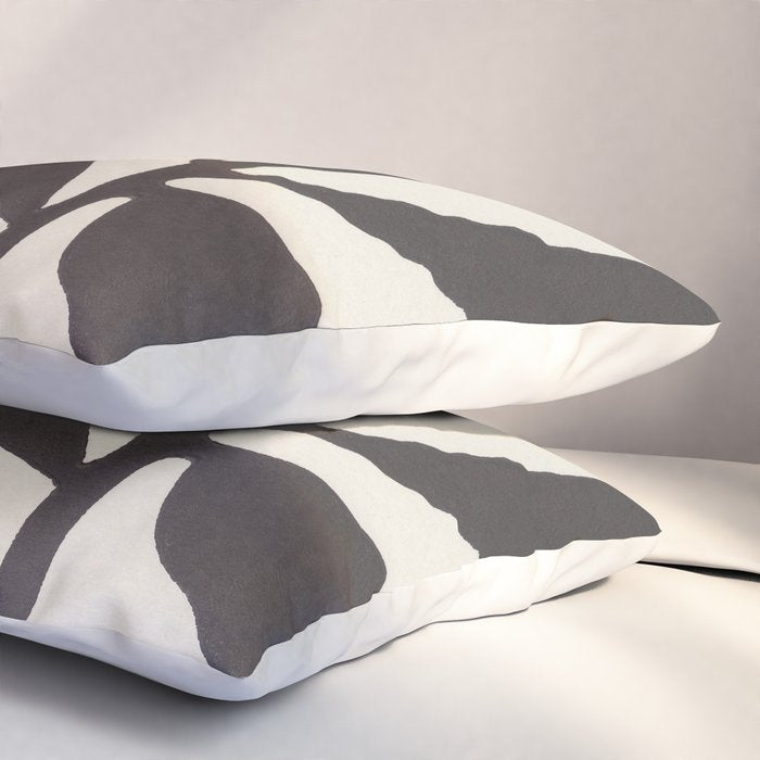 Linocut Branch #3 / Black & White Pillow Sham Gallery Image 3