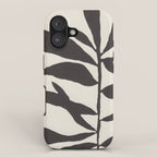 Linocut Branch #3 / Black & White iPhone Case Gallery Image 1