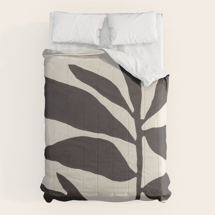 Linocut Branch #3 / Black & White Comforter Gallery Image 6