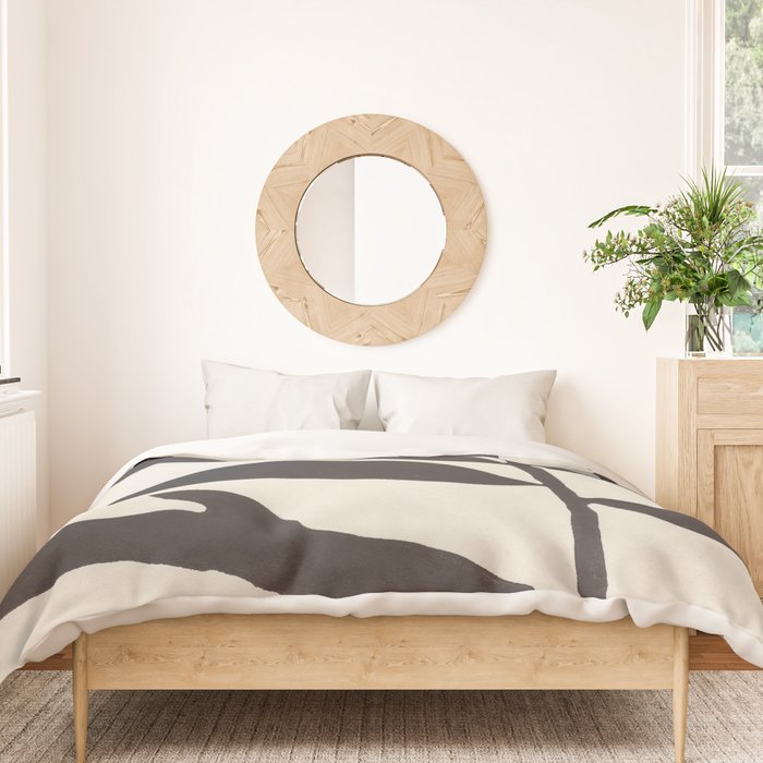 Linocut Branch #3 / Black & White Duvet Cover Gallery Image 3