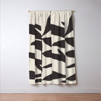 Linocut Branch #3 / Black & White Window Curtain Gallery Image 3