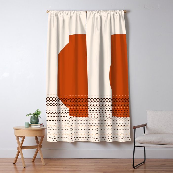 Desert Sunset - Abstract Minimalism in Burnt Orange Window Curtain Gallery Image 5