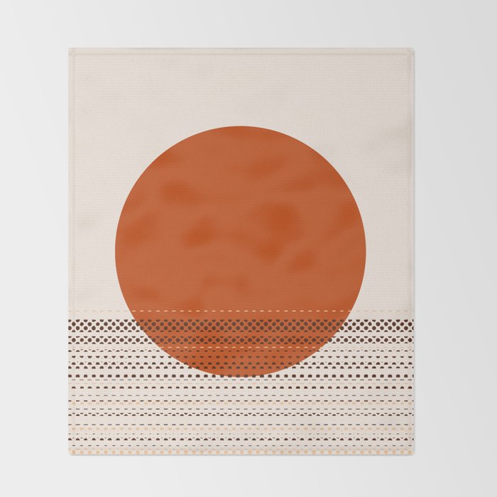 Desert Sunset - Abstract Minimalism in Burnt Orange Throw Blanket Gallery Image 2