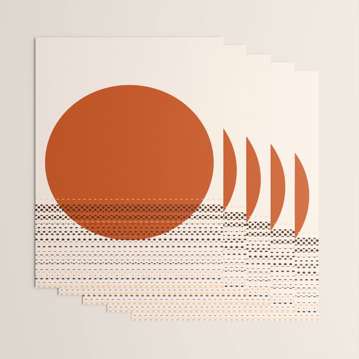 Desert Sunset - Abstract Minimalism in Burnt Orange Wrapping Paper Gallery Image 3