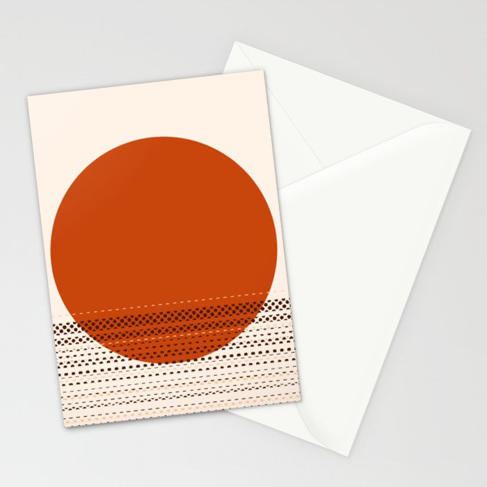 Desert Sunset - Abstract Minimalism in Burnt Orange Stationery Card Gallery Image 2