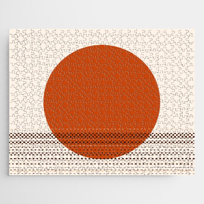 Desert Sunset - Abstract Minimalism in Burnt Orange Jigsaw Puzzle Gallery Image 1