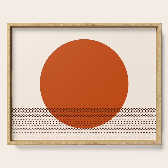 Desert Sunset - Abstract Minimalism in Burnt Orange Serving Tray Gallery Image 1