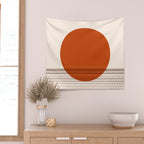 Desert Sunset - Abstract Minimalism in Burnt Orange Wall Tapestry Gallery Image 2