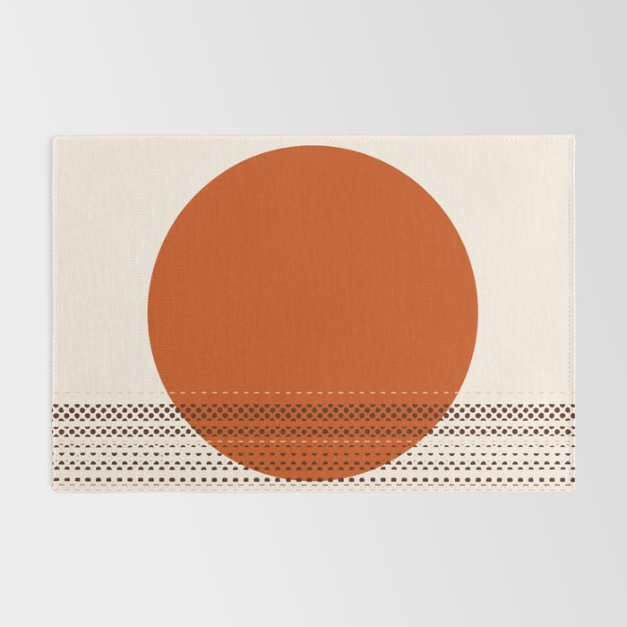 Desert Sunset - Abstract Minimalism in Burnt Orange Rug Gallery Image 2