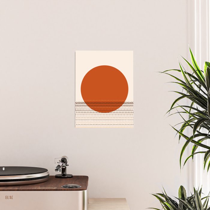 Desert Sunset - Abstract Minimalism in Burnt Orange Poster Gallery Image 2