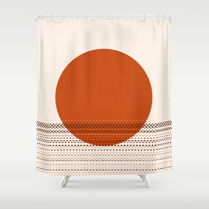 Desert Sunset - Abstract Minimalism in Burnt Orange Shower Curtain Gallery Image 1