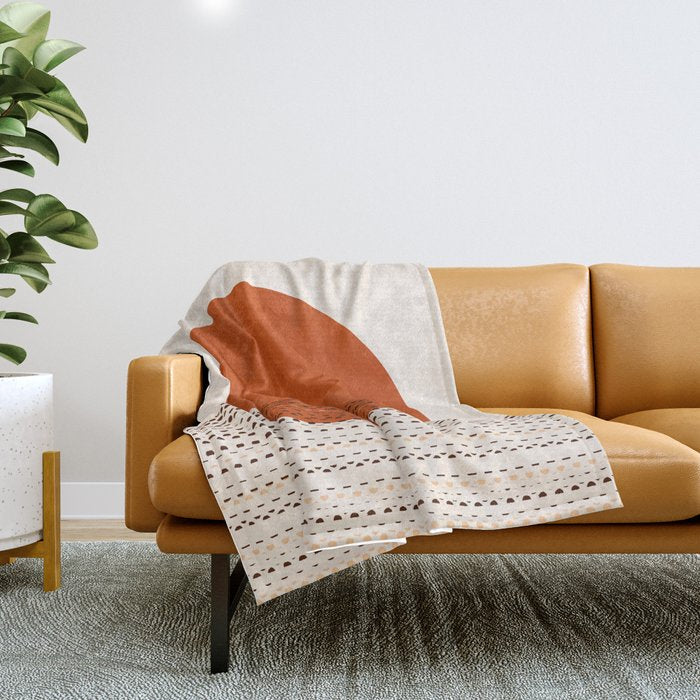 Desert Sunset - Abstract Minimalism in Burnt Orange Throw Blanket Gallery Image 1