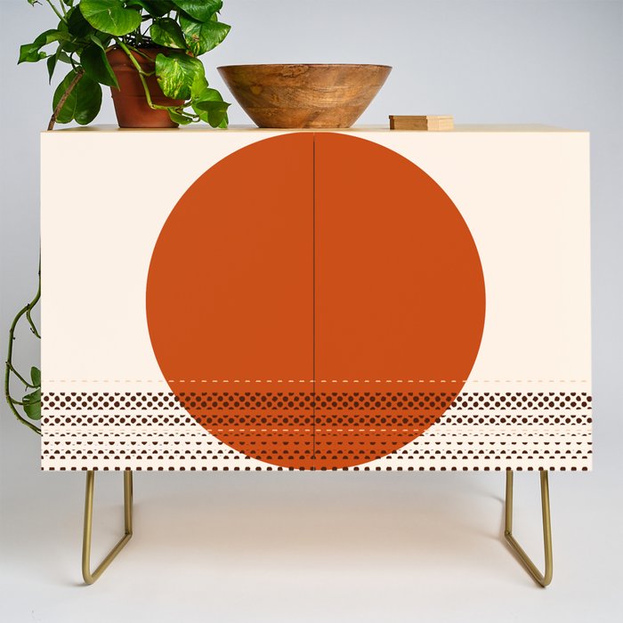 Desert Sunset - Abstract Minimalism in Burnt Orange Credenza Gallery Image 1
