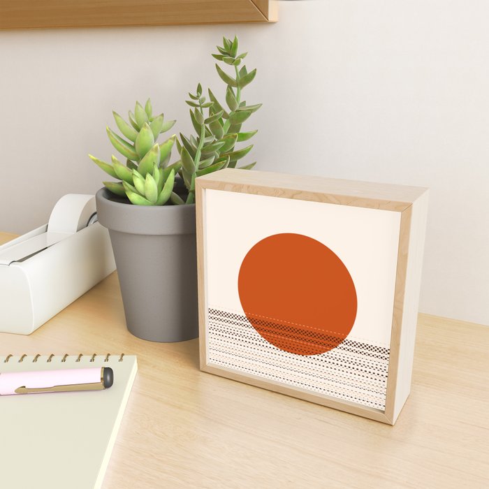 Desert Sunset - Abstract Minimalism in Burnt Orange Mini Art Print Gallery Image 2