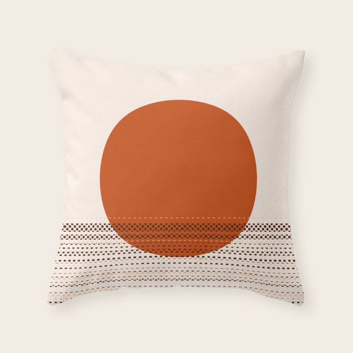Desert Sunset - Abstract Minimalism in Burnt Orange Throw Pillow Gallery Image 1
