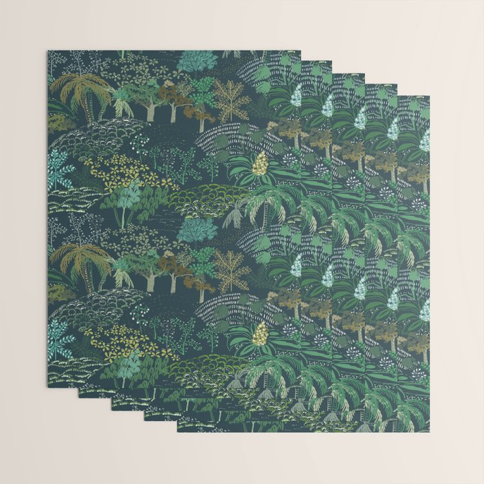 Italian landscape dark green Wrapping Paper Gallery Image 3