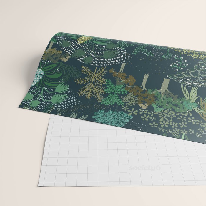 Italian landscape dark green Wrapping Paper Gallery Image 2