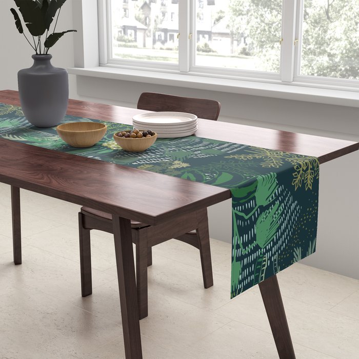Italian landscape dark green Table Runner Gallery Image 2